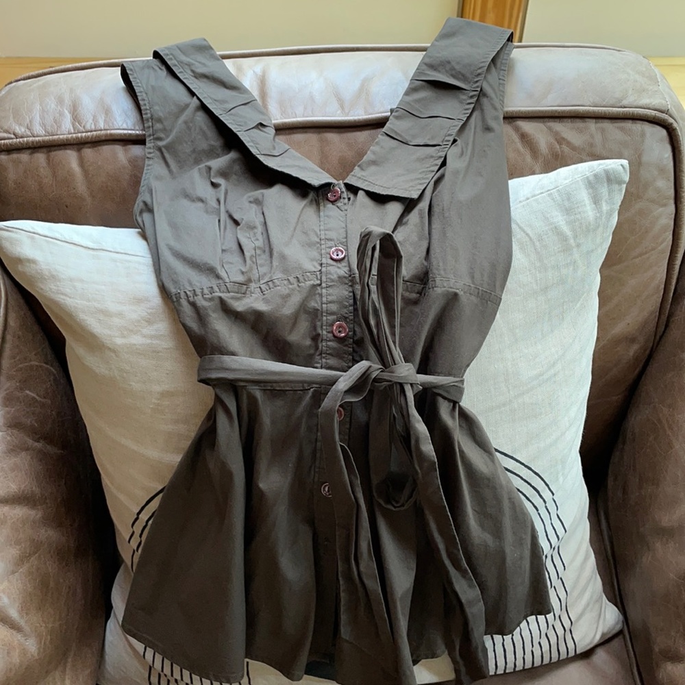 Sleeveless v-neck blouse from Anthropologie